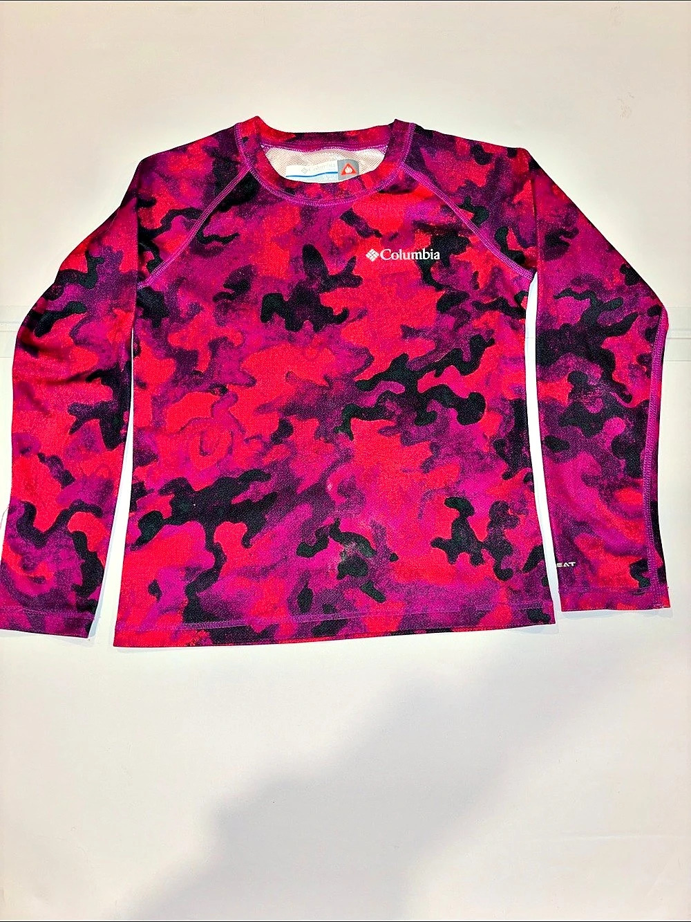 Columbia Kids Omni-Heat Midweight Baselayer Crew Girls XS (6/7) Camo